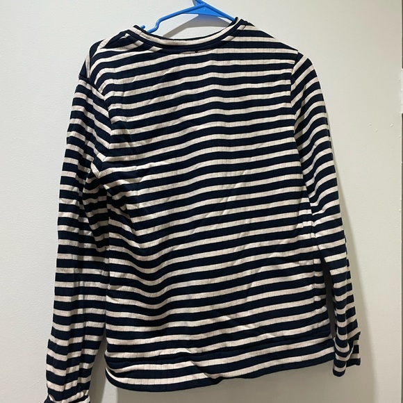 Men’s A.P.C crewneck sailor striped navy and white long sleeve shirt, size M - Picture 3 of 4